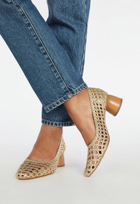 Allura Woven Pump Gold