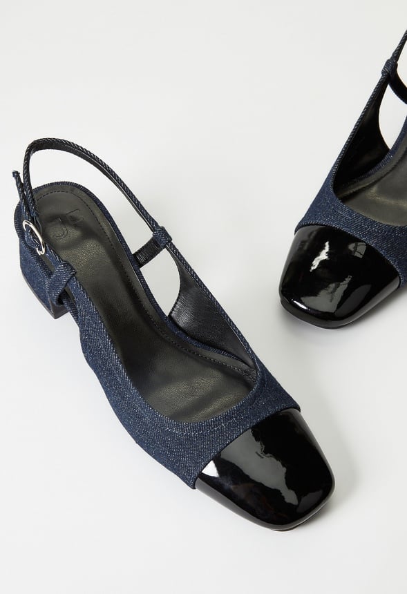 Gracie Slingback Court Dark Denim/ Black