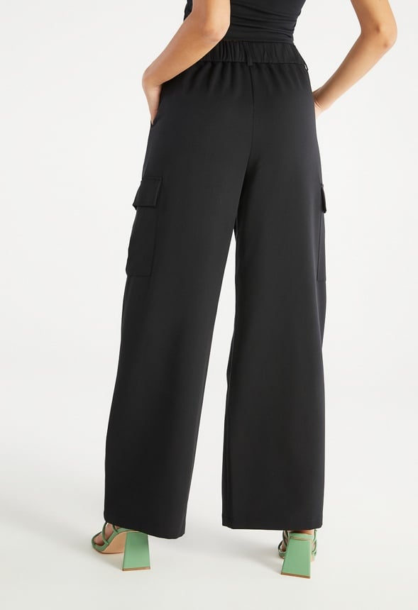 Pocket Wide Leg Trousers Black Caviar
