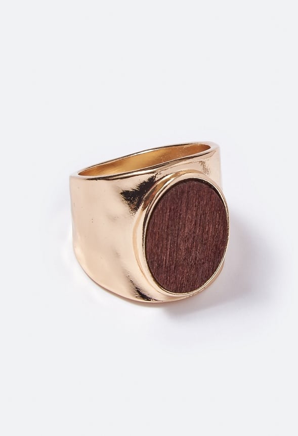 Parker Wood Inlay Ring Brown/ Gold