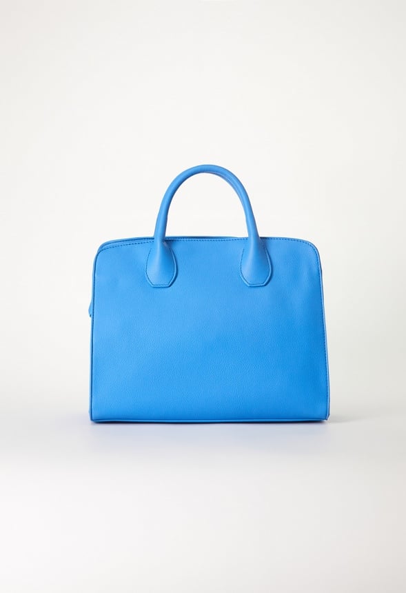 Satchel With Metal Plate Marina Blue
