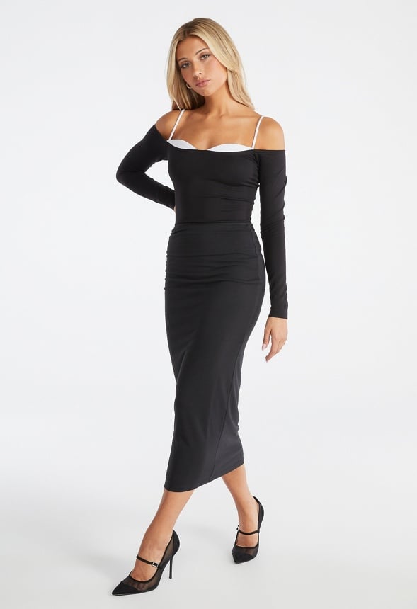 Tummy Tamer Tube Long Skirt Black Caviar