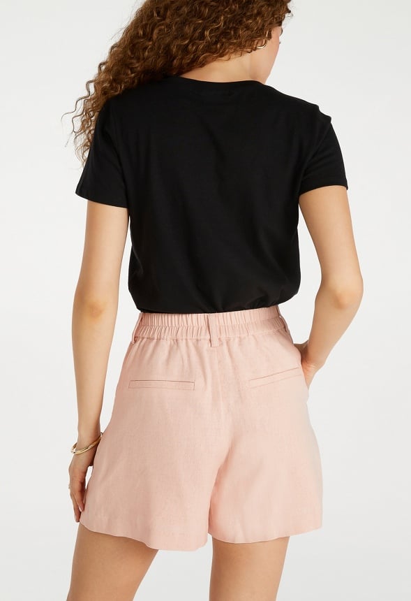 High-Rise Trouser Shorts Rose Smoke