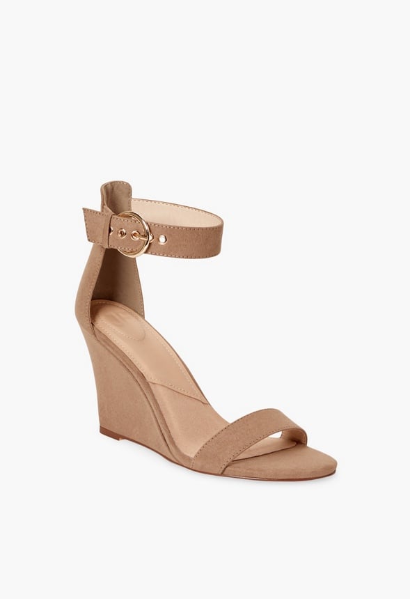 Bonnie Buckle Wedge Taupe