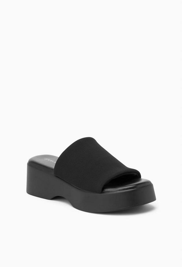 Effie Platform Slide Sandal Black Caviar