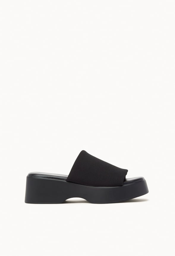 Effie Platform Slide Sandal Black Caviar