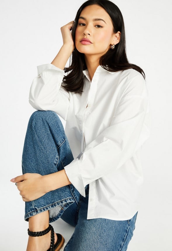 Oversized Poplin Shirt Bright White