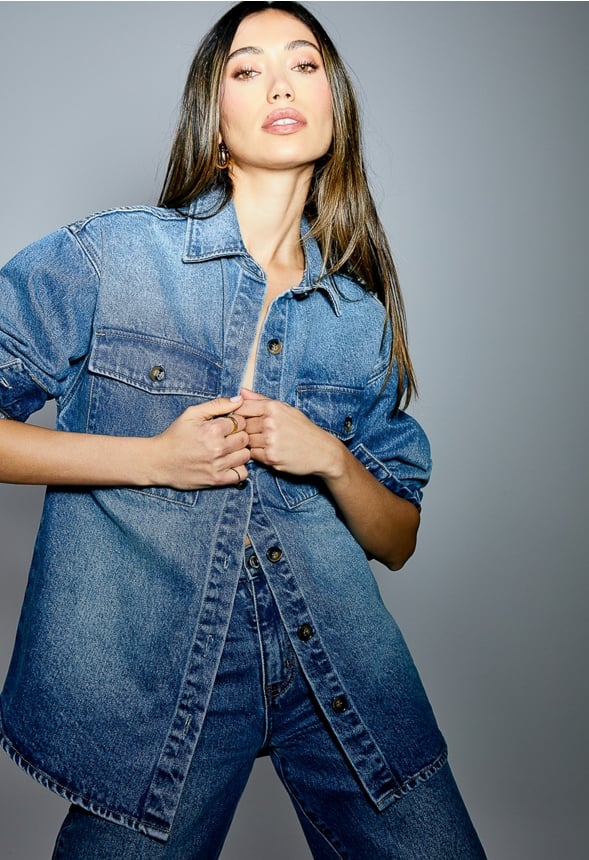Oversized Denim Shacket Frequency