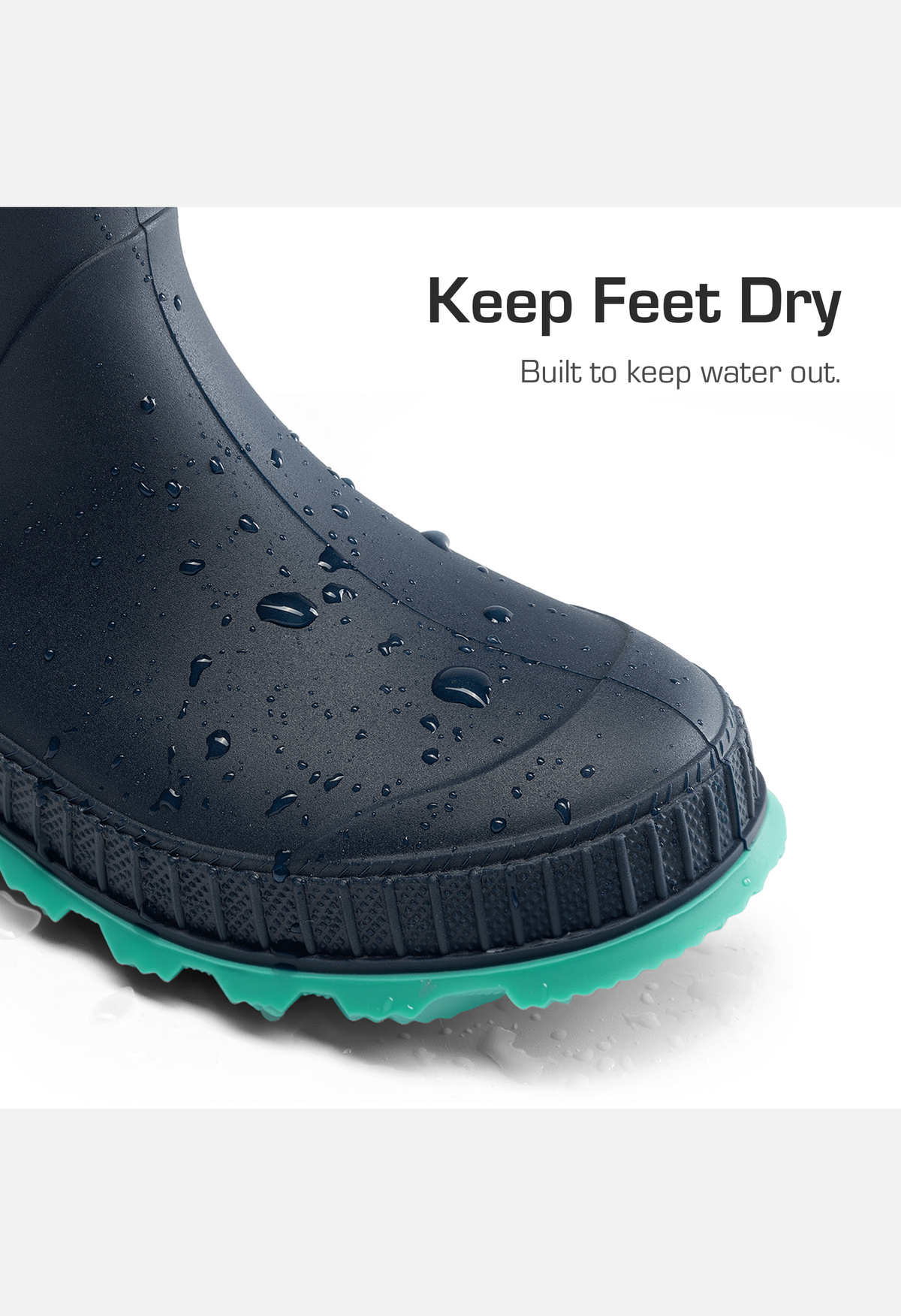 Kids Lightweight Easy-On Rain Boots Non-Slip Outdoor Shoes